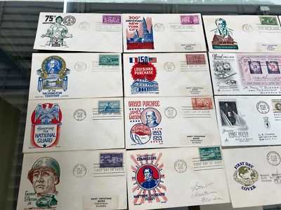 LOT OF US 50+ FDC'S COVER CRAFT CACHET art craft and unknown all 1950's - Image 1 of 4