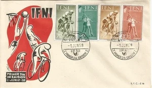 FDC Spain IFNI (Morocco)  1958 Basketball cicling - Picture 1 of 1