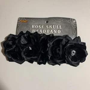 Spirit Adult Hallowen Skull Rose Headband Costume Accessory - Picture 1 of 4