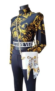 VERSACE borsa a tracolla piccola da donna con foulard THELMA 74VA4BAE bianco oro - Picture 1 of 5