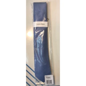 Calvin Klein Mens Tie Necktie Slate Blue Stripe Skinny Classic Casual New - Picture 1 of 5