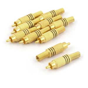 Metal Resorte Extremo RCA Macho Enchufe Audio Vídeo Cable Conector 10pz - Imagen 1 de 3