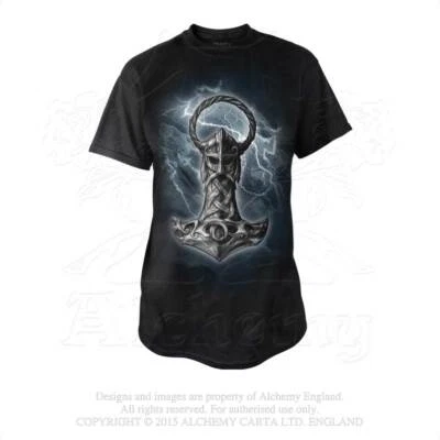 Camiseta Alchemy Inglaterra Gótica BT846 MJOLNIR MARTILLO DE THOR 100% Algodón - Imagen 1 de 3