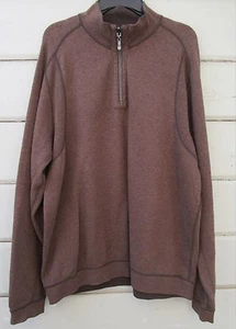 Tommy Bahama Brown Reversible Rib Knit Zip Neck Raglan Sweater Men's XL 2XL - Picture 1 of 10