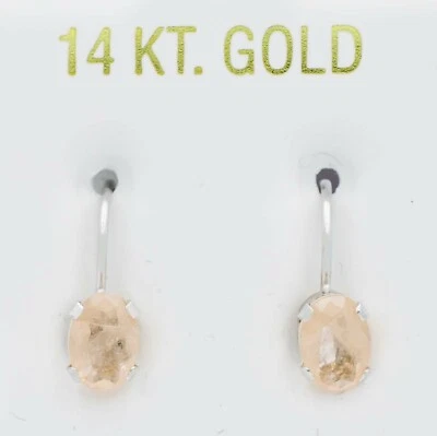 PENDIENTES COLGANTES MORGANITA ORIGINALES DE ORO BLANCO 14K 1,86 quilates - Valoración gratuita  Foto 1 de 4