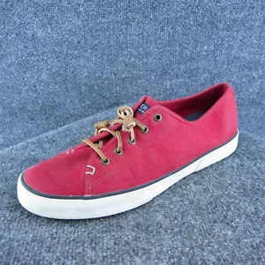 SPERRY Women Boat Shoe Red Fabric Lace Up Size 11 Medium - Imagen 1 de 10
