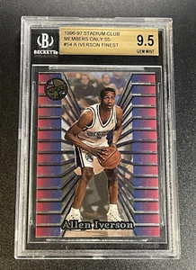 ALLEN IVERSON 1996 TOPPS STADIUM CLUB MEMBERS ONLY FINEST ROOKIE RC BGS 9.5 GEM - Picture 1 of 4