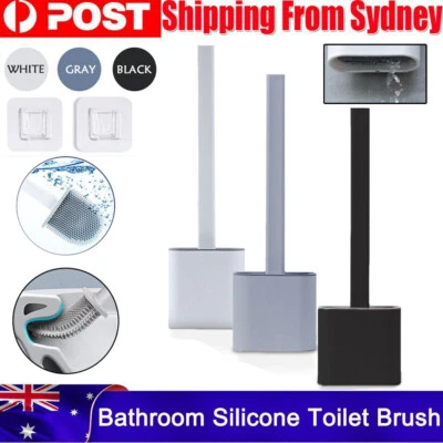 Bathroom Silicone Bristles Toilet Brush with Holder Creative Cleaning Brush Set - image 1 of 4