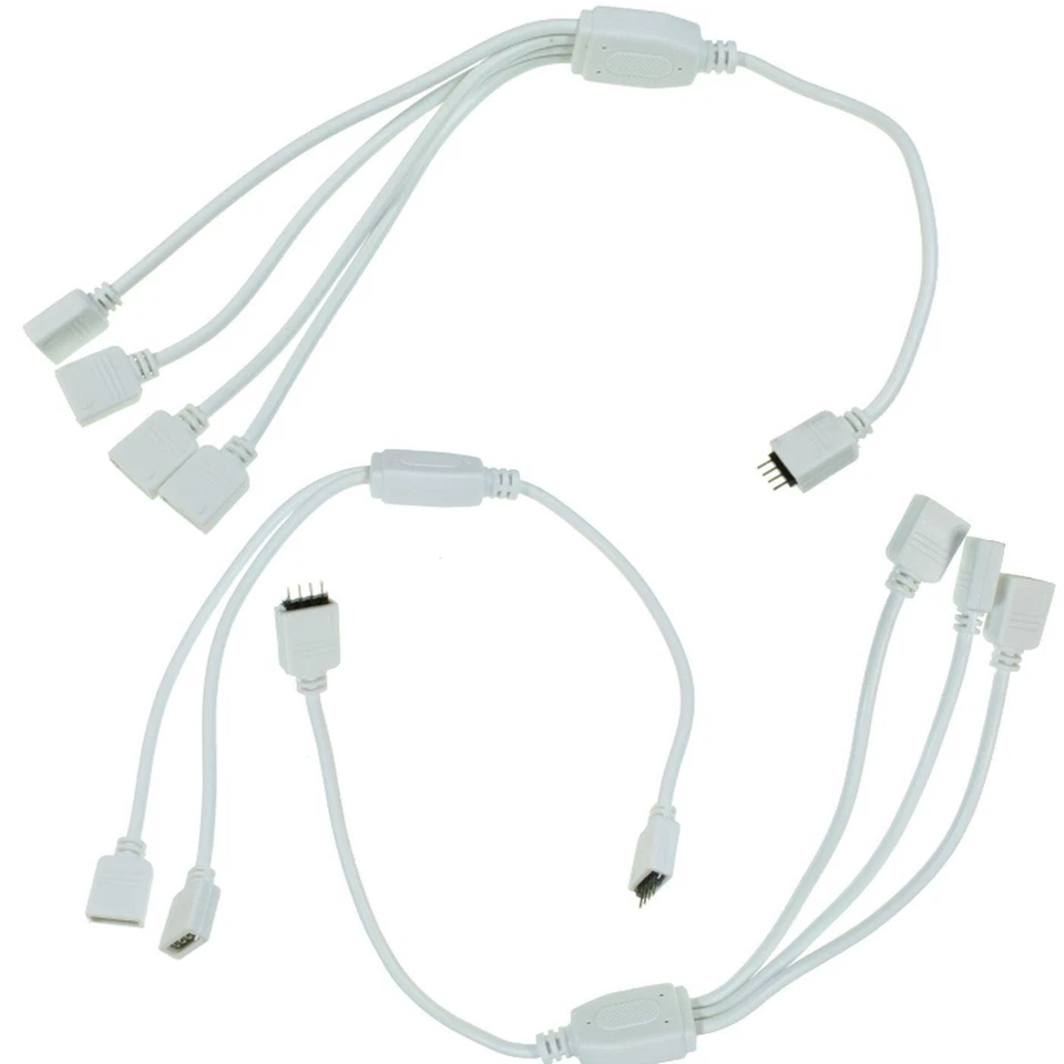 RGB LED Distribuidor Conector 30cm 4 Pin Enchufe -> 2-4x 4 Pin Enchufe 13x6mm bl - Imagen 1 de 1