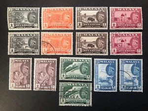 Malaya-Selangor both VLH+VFU sets Sg 129-135 UK Free Post - Picture 1 of 2