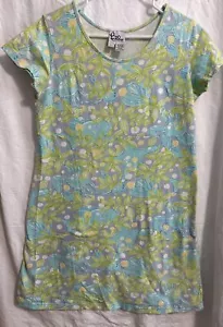VTG Lilly Pulitzer Dress White Label Women’s Large Knee Length Blue Crabby Print - Picture 1 of 5