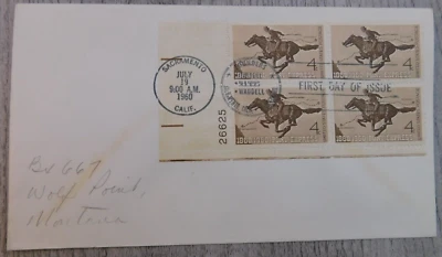 First Day Issue Pony Express Sacramento CA 1860 - 1960 VTG Stamp Envelope Cover - Image 1 of 4