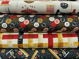 Henry Glass Sewing Mends the Soul Cotton Fabric by 1/4 Metre* Machine Notions - Picture 1 of 9