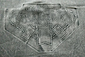 black/gray XL "BRANDED FOR LIFE" Christian T-SHIRT 'MARKED BY GOD' JESUS 2X Mint - Imagen 1 de 3