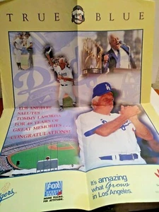 Vintage Poster L.A. Dodgers Salutes Tommy Lasorda 18 X 24 MRP28 - Picture 1 of 5