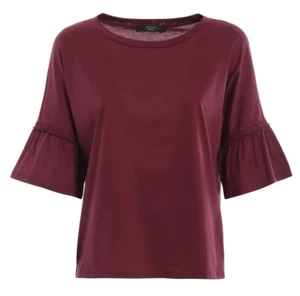 Weekend Max Mara Calamai Baumwolle Bluse Shirt weinrot Oberteil Schlagärmel Boho L neu ohne Etikett - Bild 1 von 1