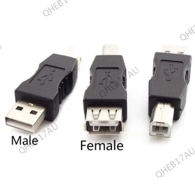 USB 2.0 Type A Female to Type B Male USB Printer Extension Adapter Converter 24H - Image 1 of 4