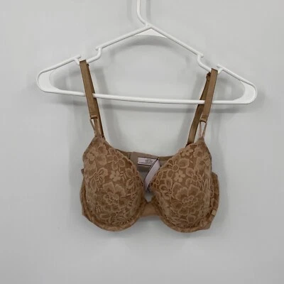 Sujetador Victorias Secret Forrado Demi Floral Encaje Marrón Sólido Talla 34DD Para Mujer Foto 1 de 4