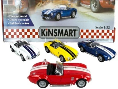 1:32 Shelby Cobra 1965 Diecast Metal Model Car Pull Back Toy Collectable New - Image 1 of 2