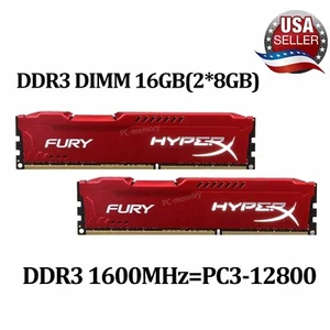 For 16GB (2 x8GB) DDR3 1600MHz PC3-12800 Desktop Memory HX316C10FRK2/16 - Picture 1 of 6