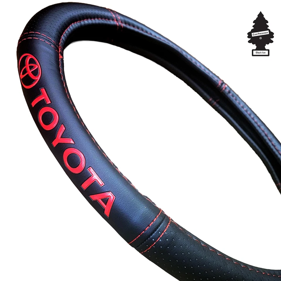 For Toyota Car Truck Steering Wheel Cover Premium Faux Leather 14.5"-15" Set - Image 1 of 4