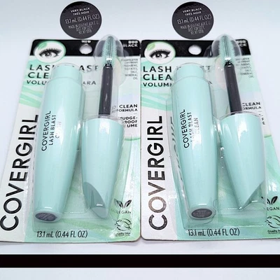 (2) Covergirl Lash Blast Clean Volume Mascara Sealed 0.44 fl oz 800 - Very Black - Image 1 of 3
