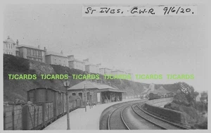 1920 St IVES Railway Station Cornwall Photo Postcard - Picture 1 of 2