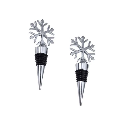  Tappo per bottiglia con fiocco di neve da 2 pezzi Tappo per bottiglia di vino - Immagine 1 di 4