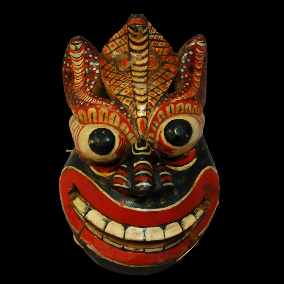 Unique Handcrafted 8 inch  Wooden Demon Devil Mask from Sri Lanka | Traditional - Image 1 of 1