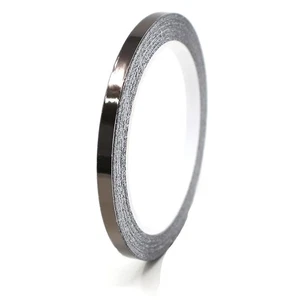 8,5m Zierstreifen 5mm Chrom Schwarz Auto Motorrad Dekorstreifen Seitenstreifen - Picture 1 of 7