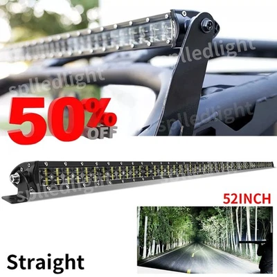 Barra de luz LED recta de 52"" para techo doble fila delgada Fit Jeep Grand Cherokee 1999-2025 Foto 1 de 4