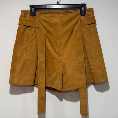 Шорты из козьей кожи Sézane размер 38 США 6 цвет Camel коричневый желтовато-коричневый классический осенний штапель - Изображение 1 из 4