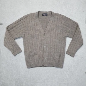 Ansett Cable Knit Cardigans Jacket Men Large L Button Close Wool Light Brown - Bild 1 von 6