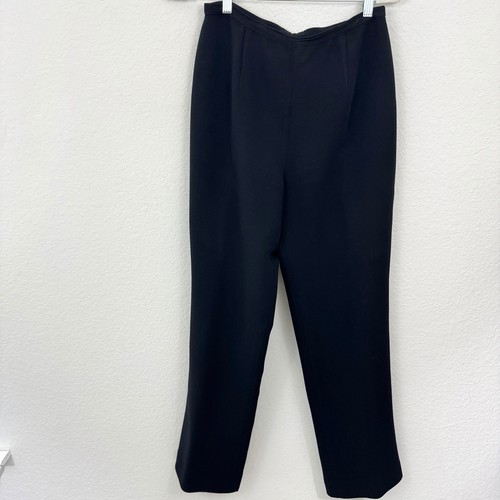 Pantalone abito donna Valentino taglia 10 misto lana seta made in Italy nero
