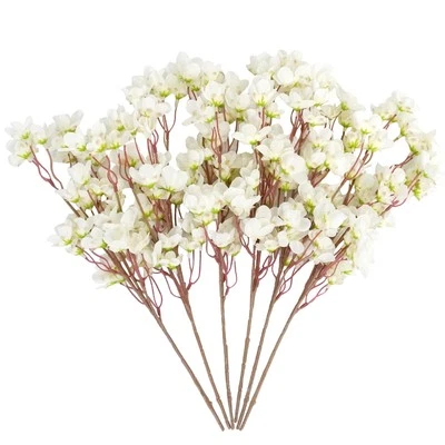 6 PIEZAS Ramas de flores de cerezo de seda artificial blanca para boda hágalo usted mismo Foto 1 de 4