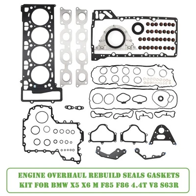 Kit de juntas de sellos de reconstrucción de revisión de motor para BMW X5 X6 M F85 F86 4.4T V8 S63R Foto 1 de 4