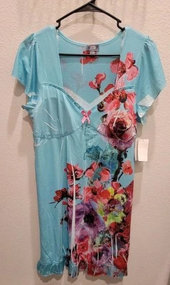 Floral Nightgown One World Sleep Size L Padded Bust NWT - Image 1 of 4