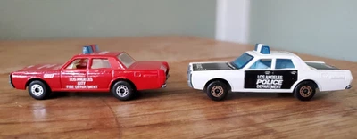 1971 Lesney Matchbox Mercury Los Angeles Police Car / Fire Department lot - Image 1 of 4