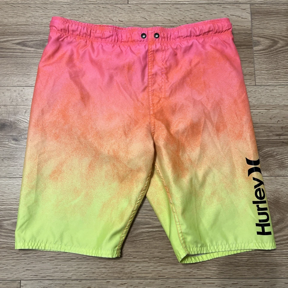 Hurley Boy’s Phantom Gradiant Pink Yellow Orange Swim Trunks Size Large (A42) - Image 1 of 4