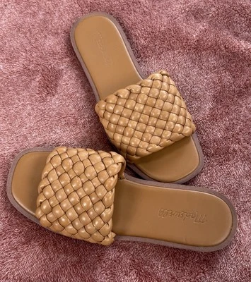 Sandalia Madewell The Suzi Slide Cuero Tejido Tostado Talla 7 Foto 1 de 4