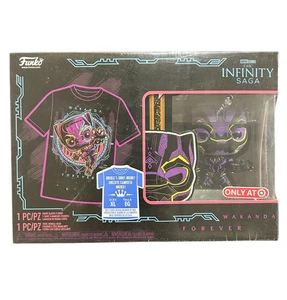 Black Panther Funko POP! Marvel: Blacklight POP & Tee - XL - Picture 1 of 2
