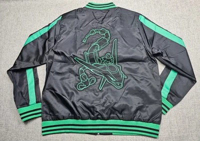 Pokemon Center Rayquaza Jacket Mens Medium Black Varsity Bomber Embroidered - Image 1 of 4