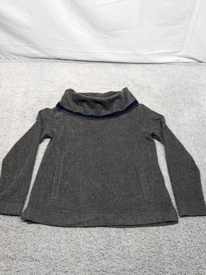 Suéter Pullover Vineyard Vines Para Mujer Cuello Embudo Pequeño Gris Polar Tejido Capucha Foto 1 de 4