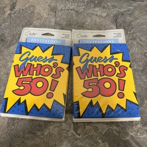 NEW 2pk 8 INVITATIONS 50th BIRTHDAY PARTY CARDS & ENVELOPES - Picture 1 of 3