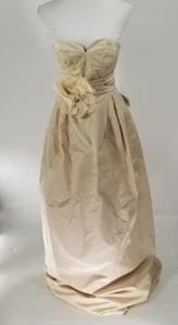 J CREW Gr. 4 Sascha Seiden Taft Kleid Kleid Champagner mit Schärpe NEU - Bild 1 von 6
