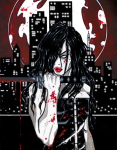 Gothic female vampire w/sword Lucifera cover art comic FANTASY ART 11x14 - Picture 1 of 1