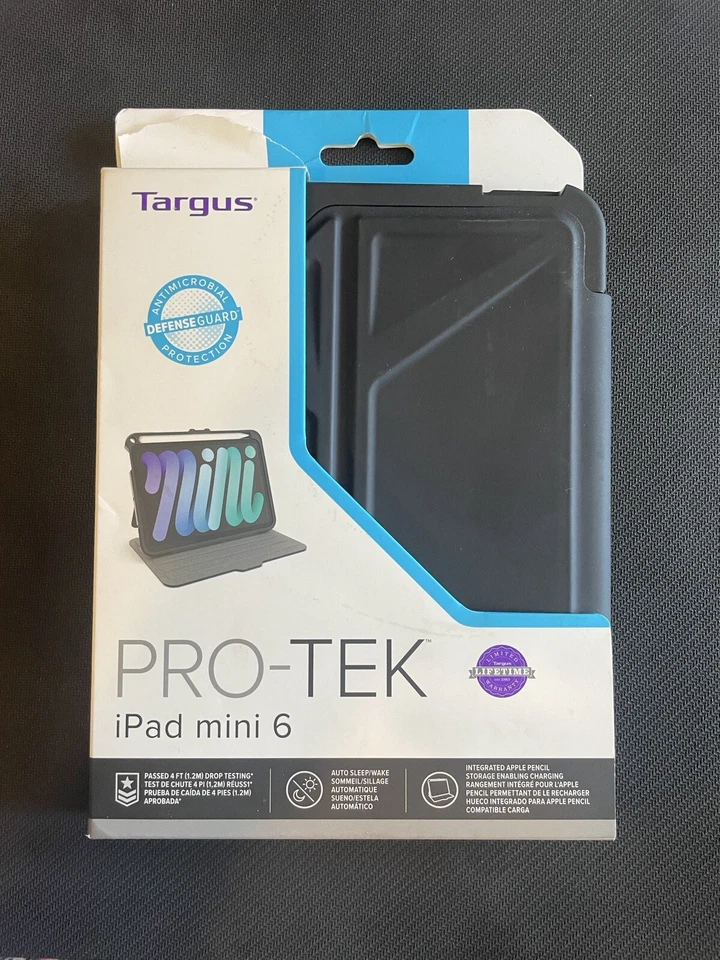 Targus Pro-Tek Carrying Case Flip for 8.3" iPad Mini 6th Gen Black New Open Box - Image 1 of 2