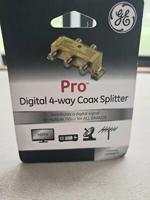 BRAND NEW GE Pro Digital 4-Way Coaxial Splitter - Image 1 of 2