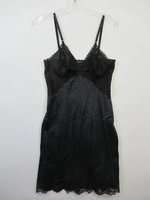 Vestido De Colección Años 50 Rogers Formfit Satén Sin Mangas Negro Talla 34 Corto Nylon Encaje Ribete Foto 1 de 4