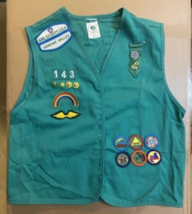 Vintage Girl Scouts Vest With Patches & Pins - Picture 1 of 11